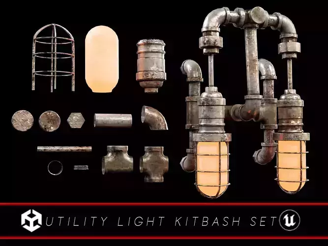 Sci-Fi Utility Light Kitbash Set 