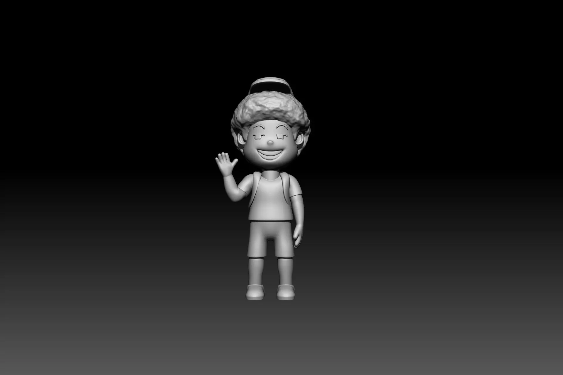 Cartoon school boy 3D model STL FOR 3D PRINTING 3D print model_0