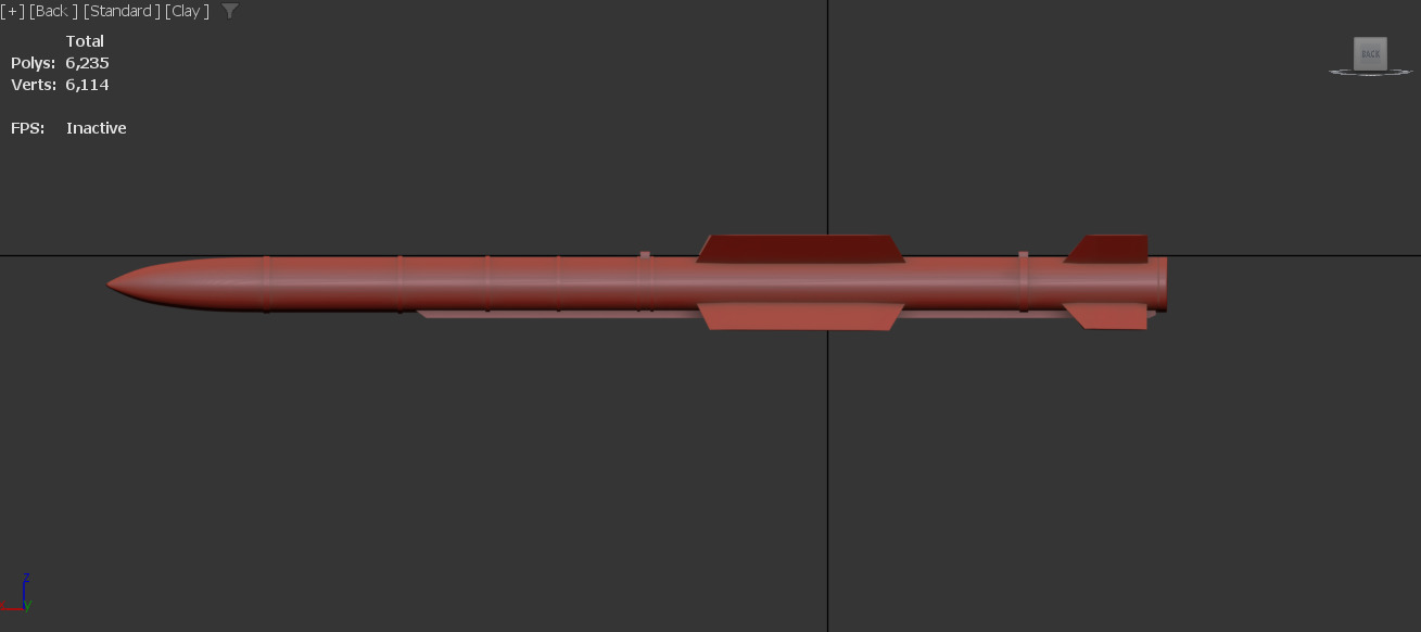 K-77M Radar guided missile Low-poly 3D model_3