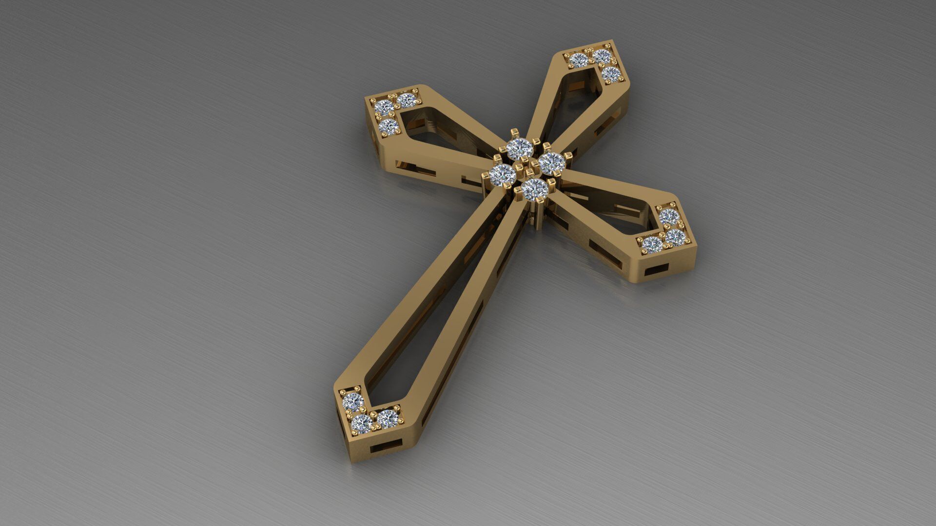 Cross width diamond 3D print model_3