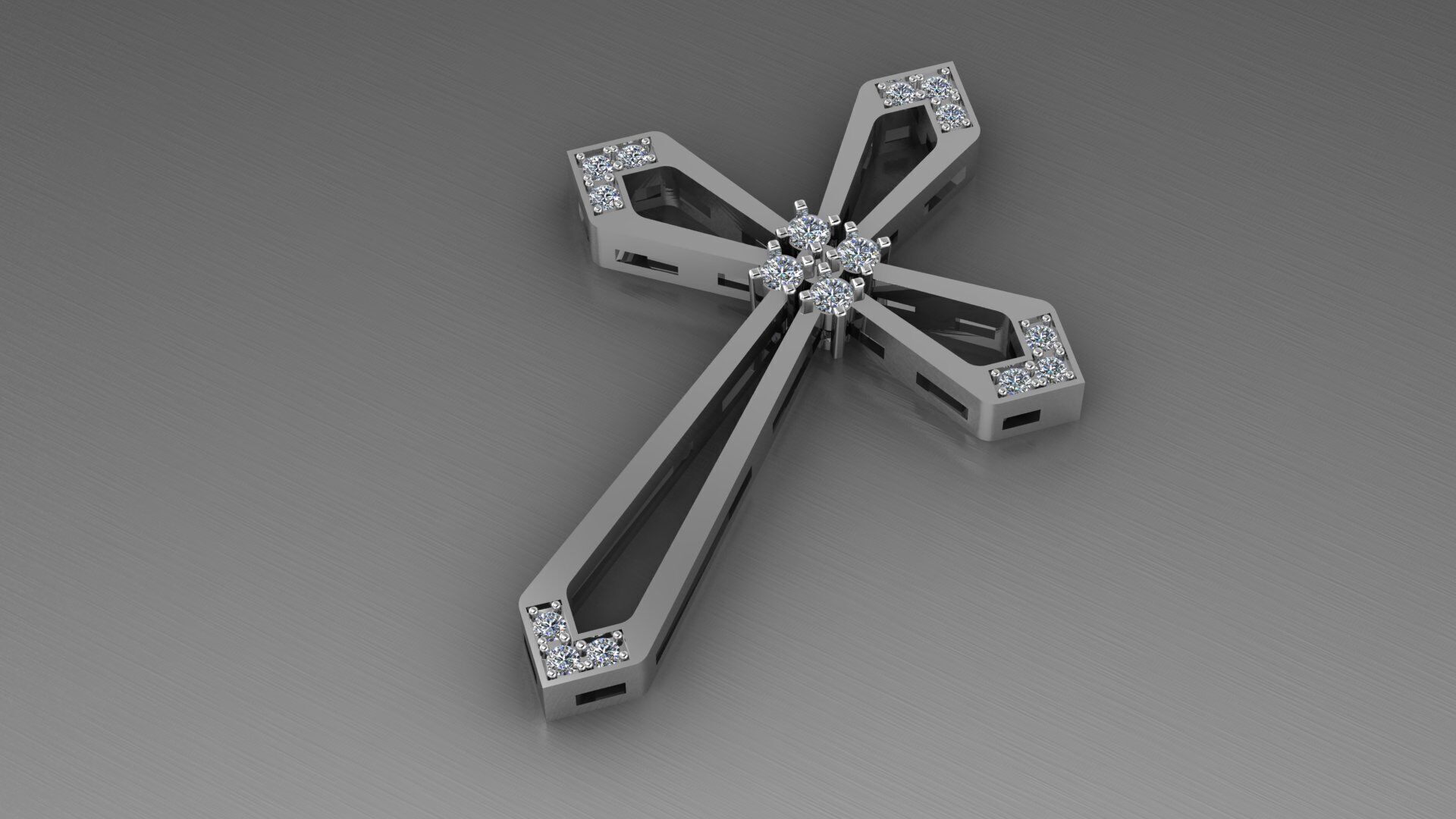 Cross width diamond 3D print model_7