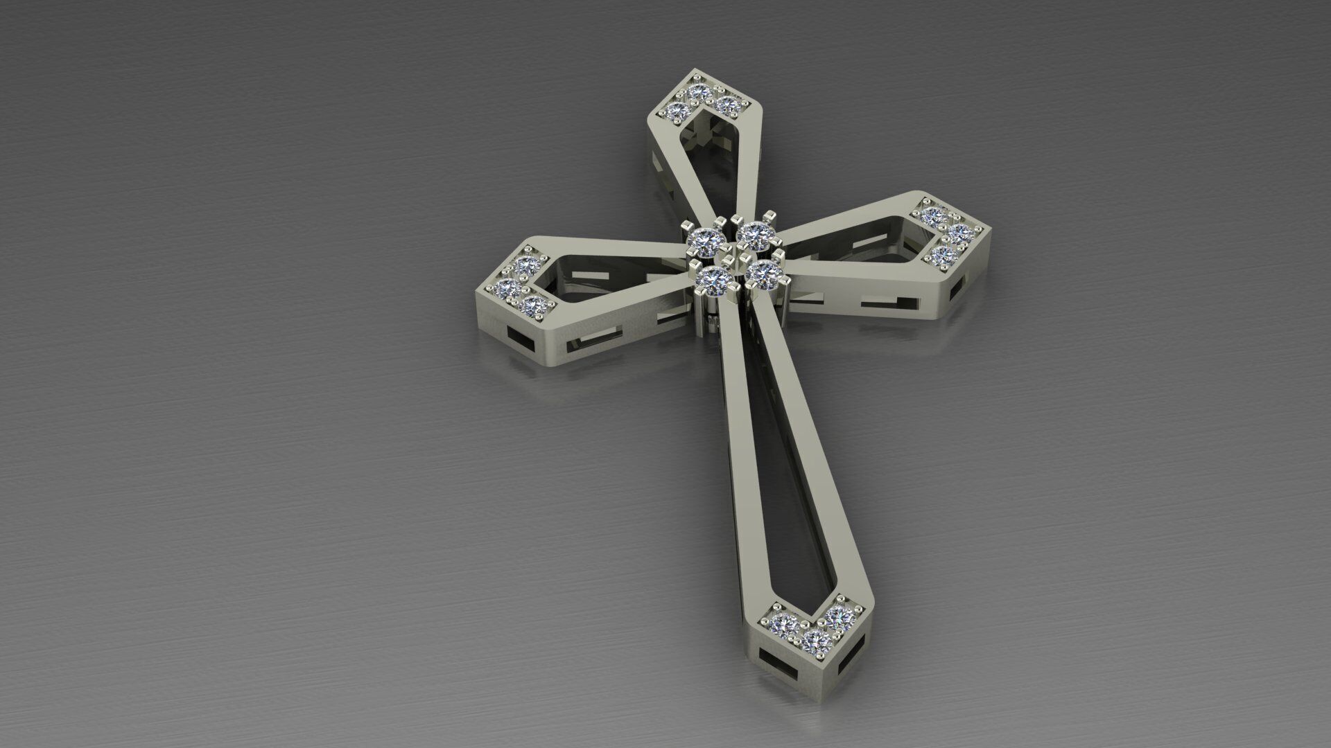 Cross width diamond 3D print model_5