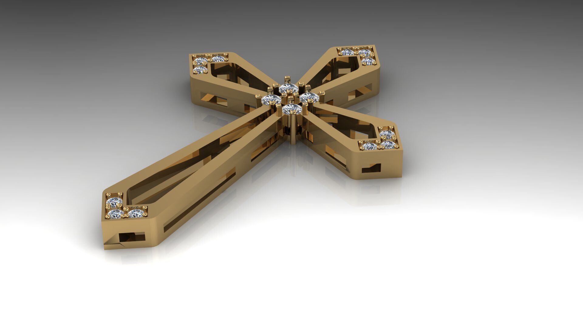 Cross width diamond 3D print model_1