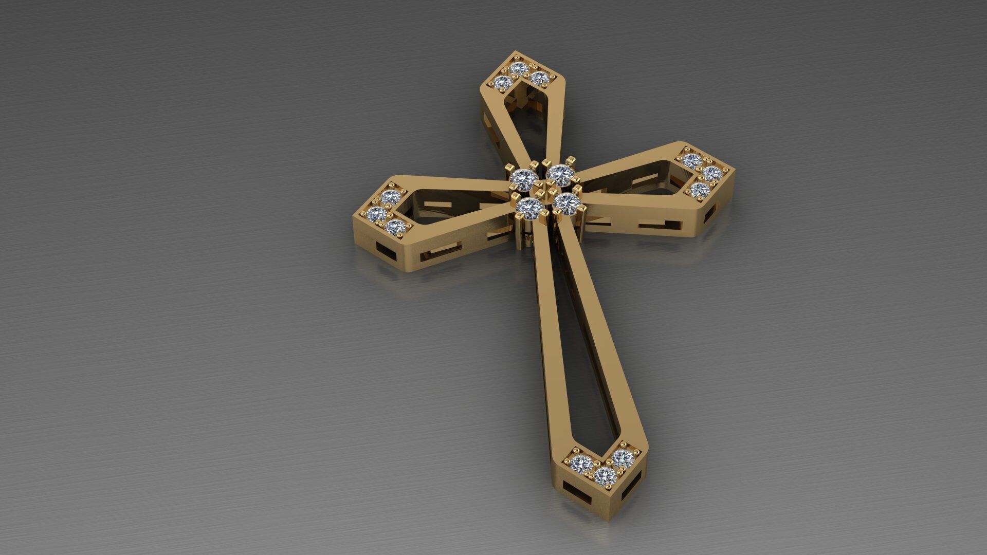 Cross width diamond 3D print model_4