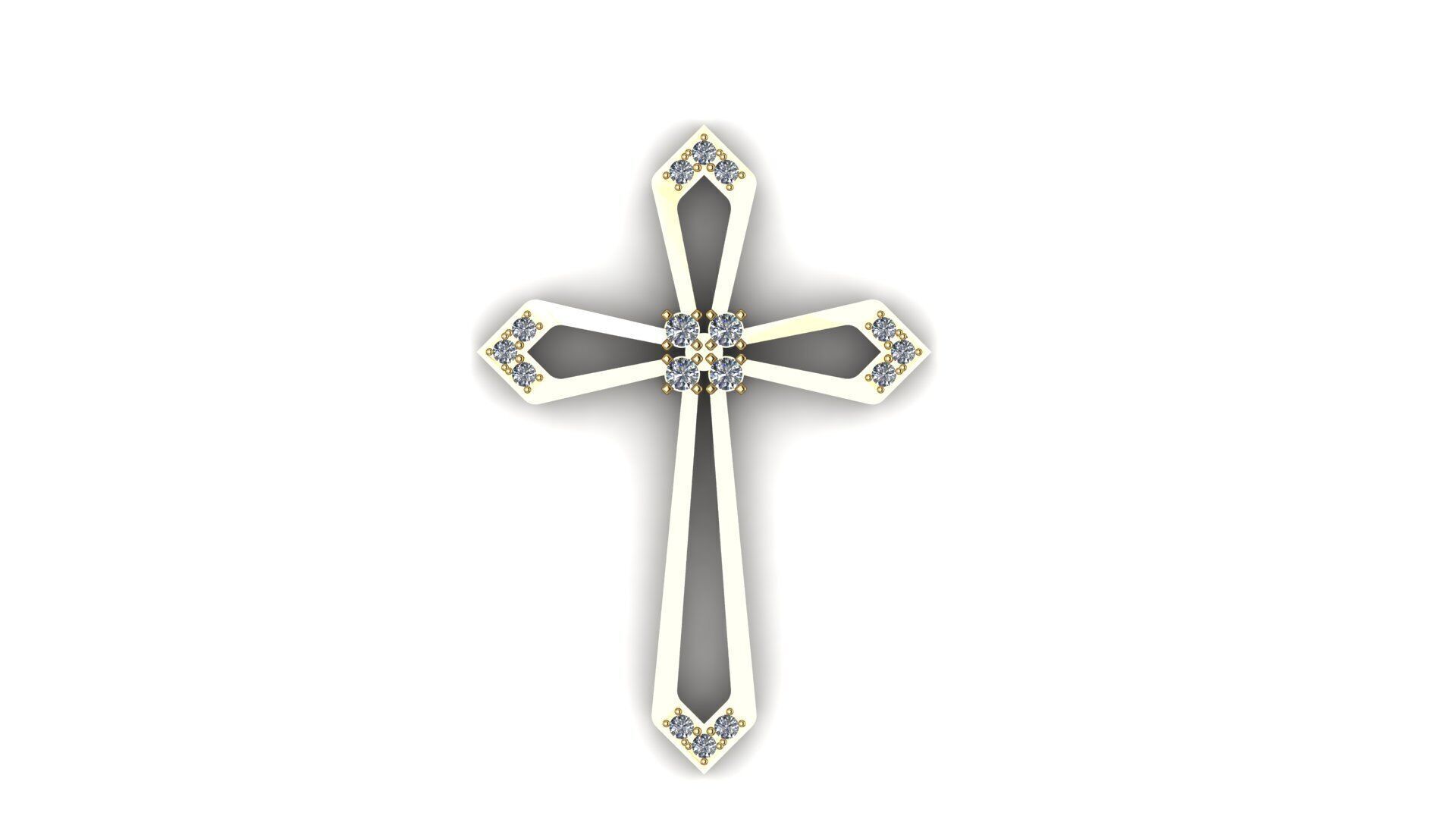 Cross width diamond 3D print model_9