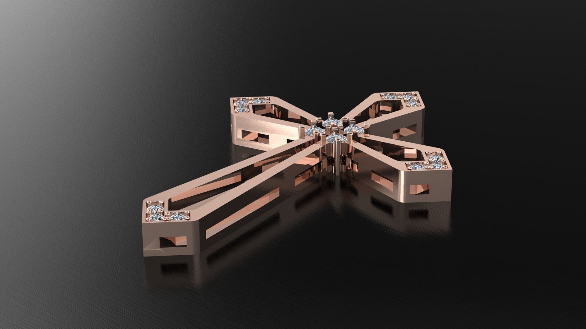 Cross width diamond 3D print model_8