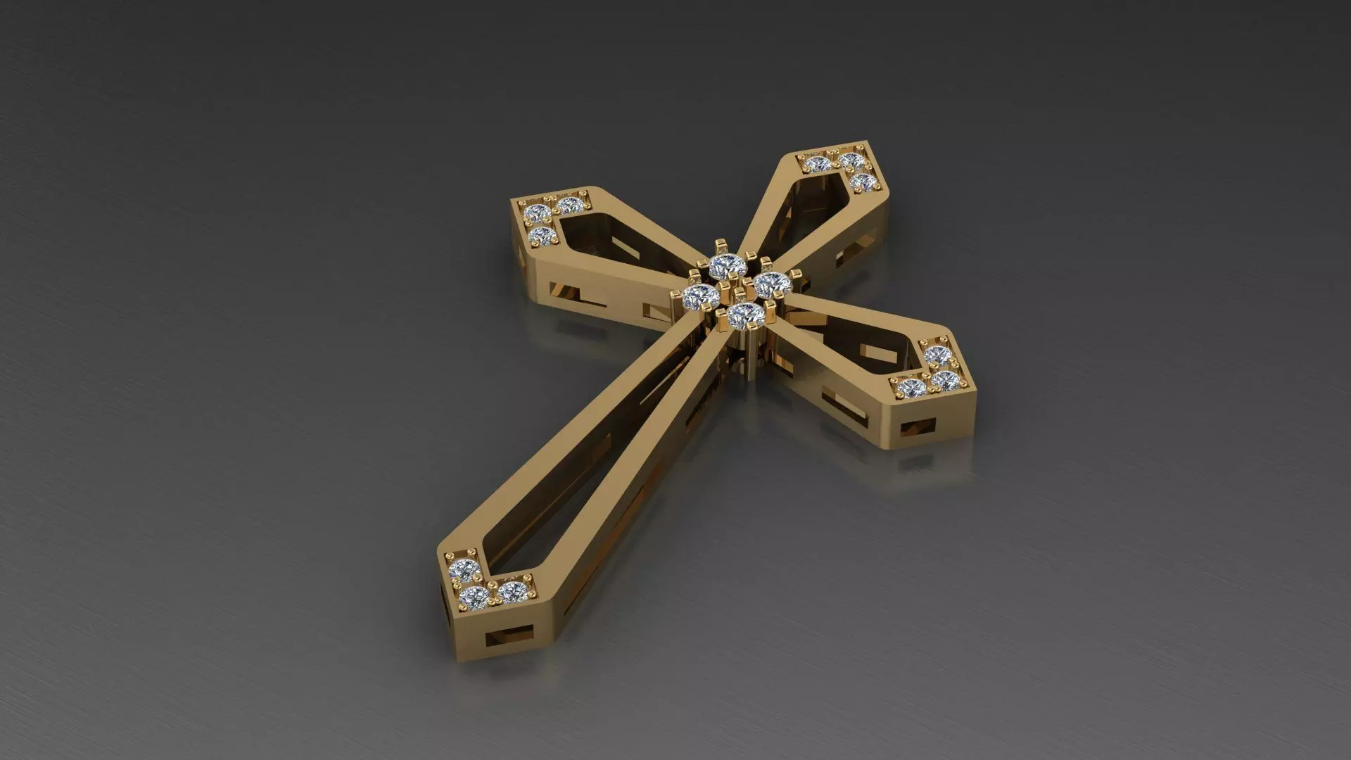 Cross width diamond 3D print model_0
