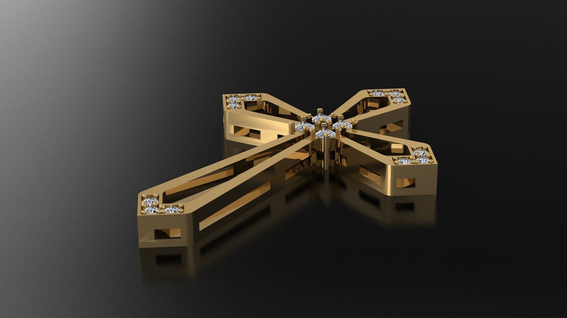 Cross width diamond 3D print model_6