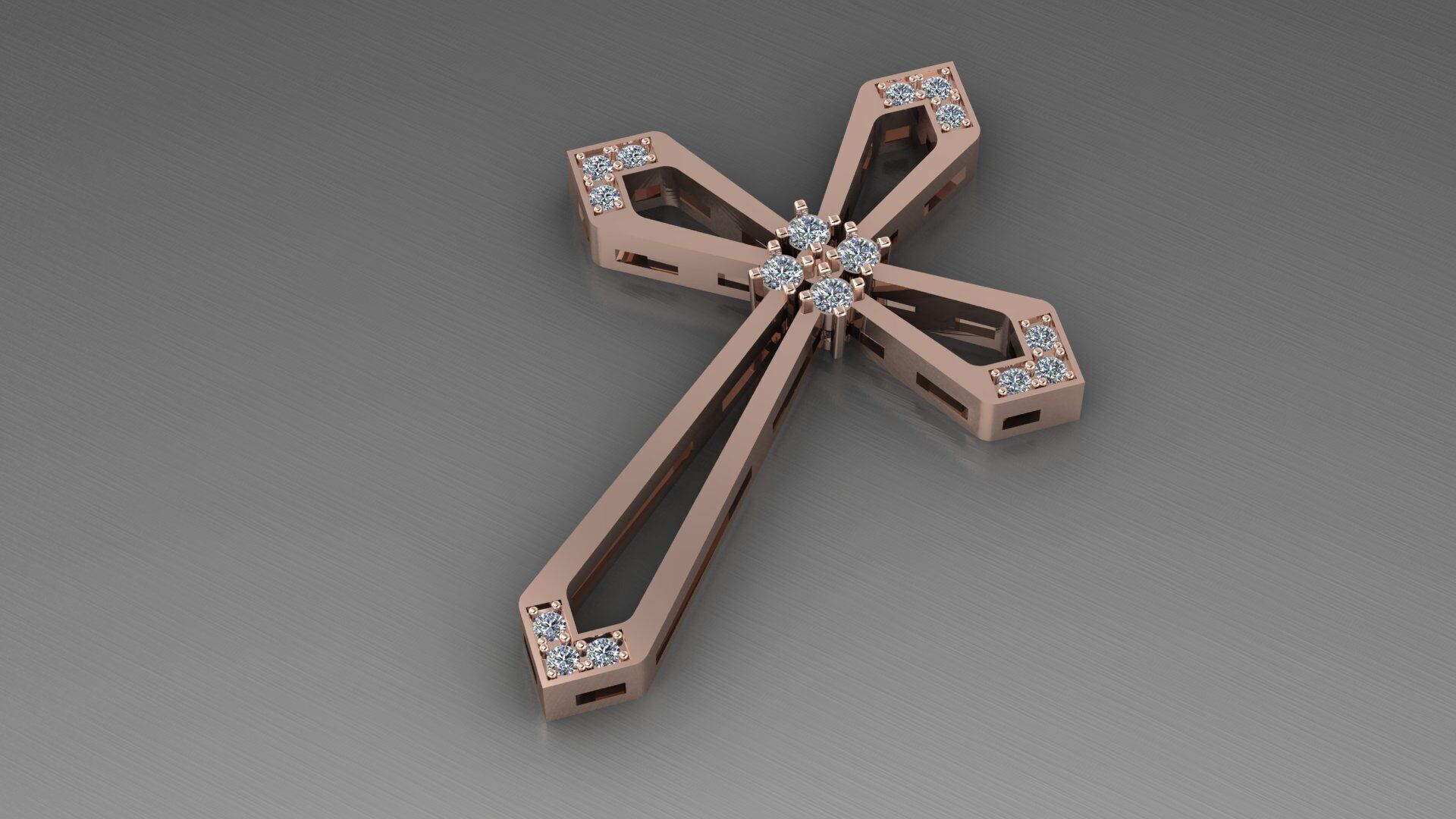 Cross width diamond 3D print model_2