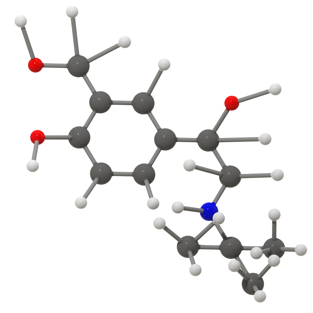 Albuterol Molecular Structure 3D print model_2