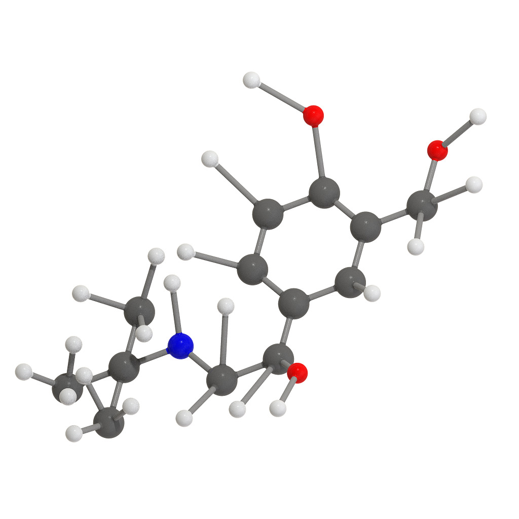 Albuterol Molecular Structure 3D print model_3