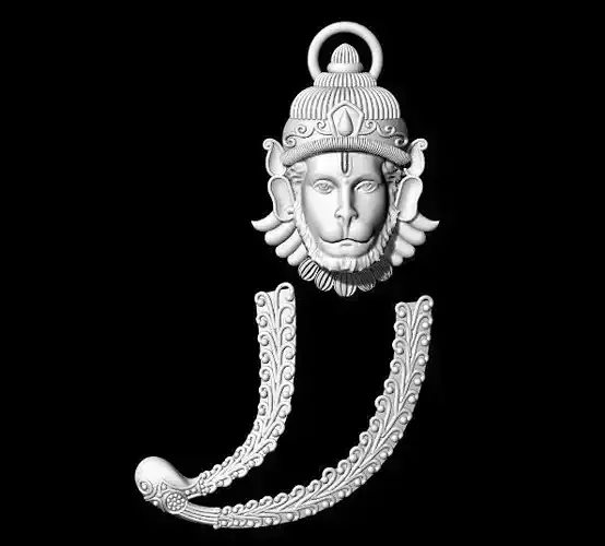 hanuman tiger nail pendant 3dm file 3D print model