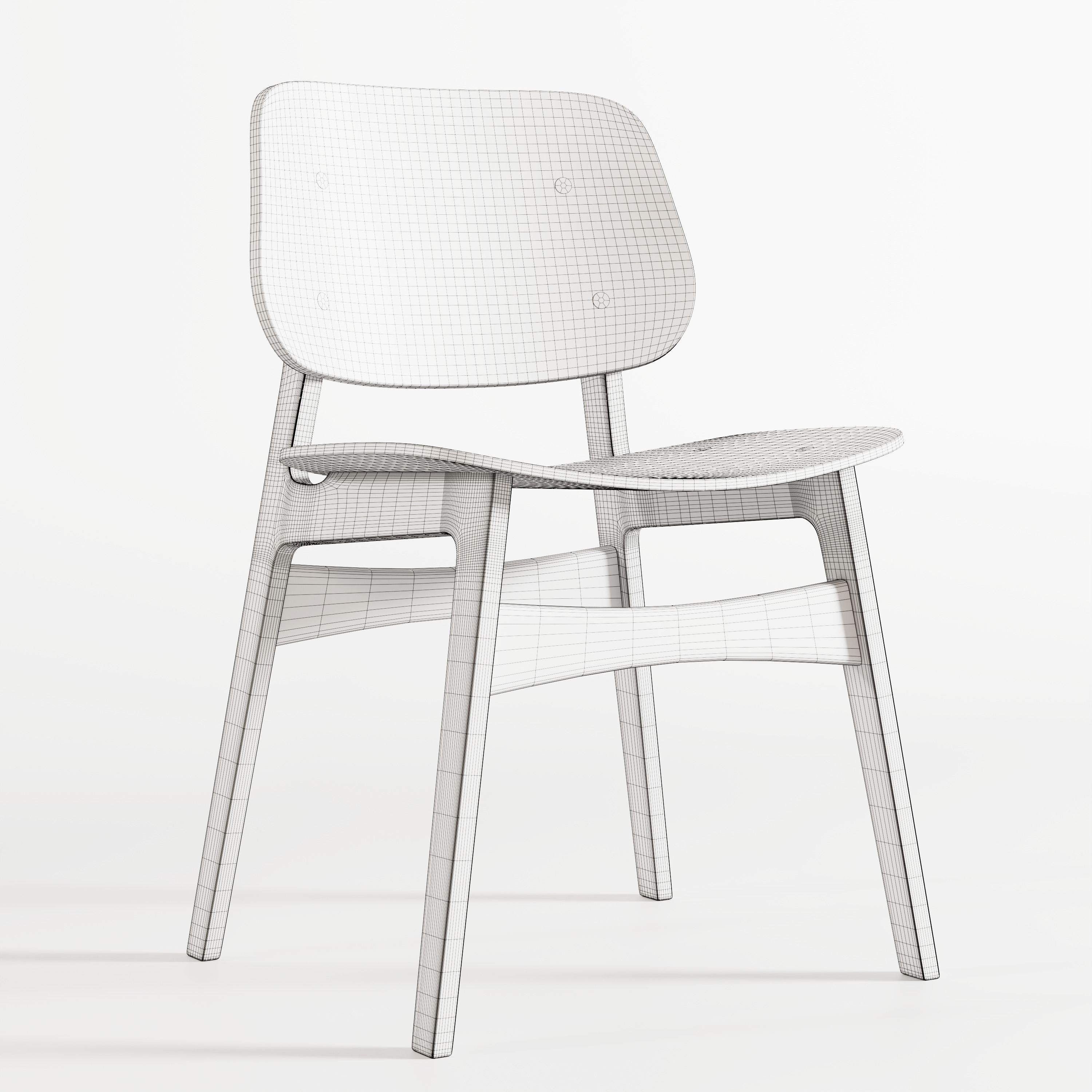 Wooden Chair 3D model_2