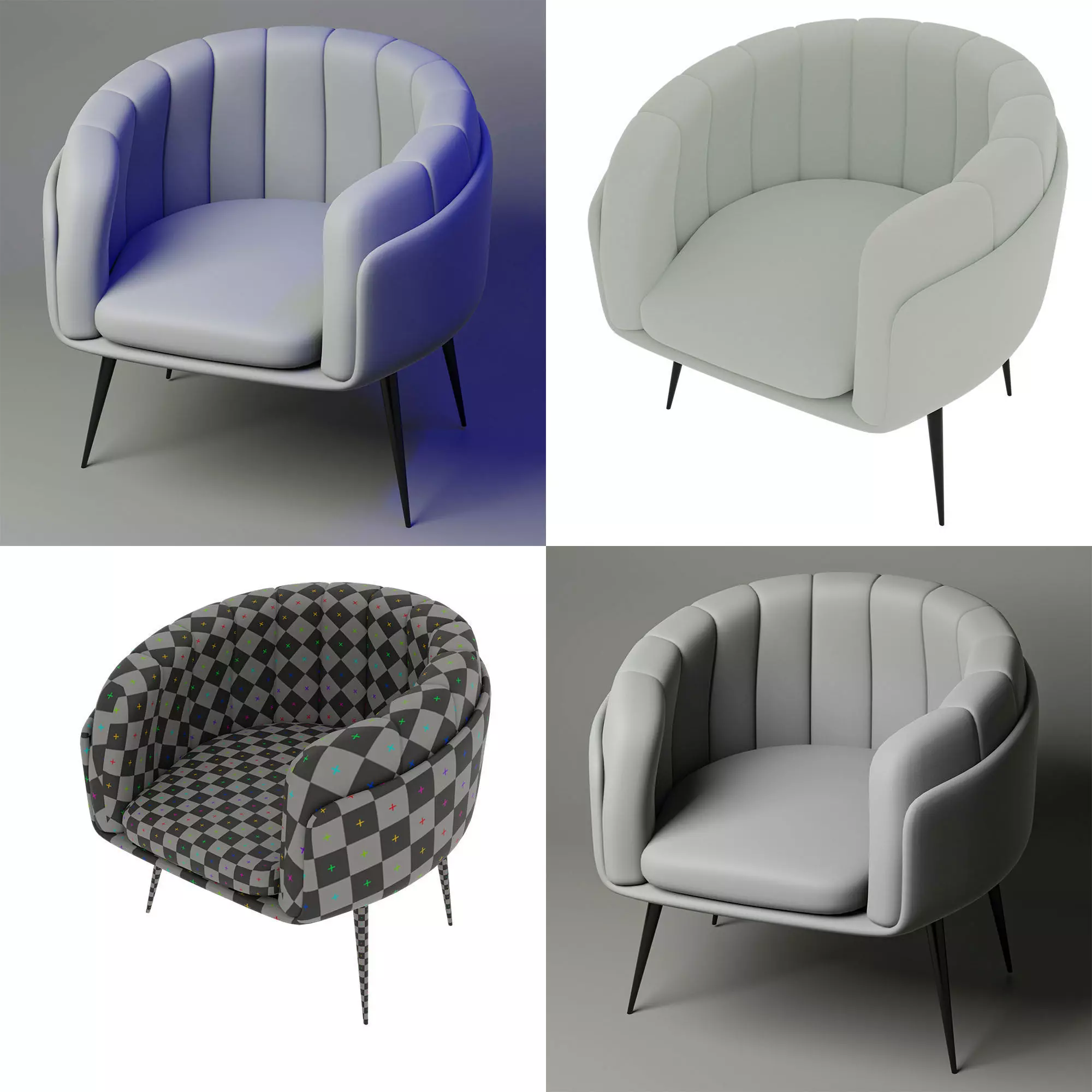 Decorative Sofa Chair for Interier Free low-poly 3D model_0