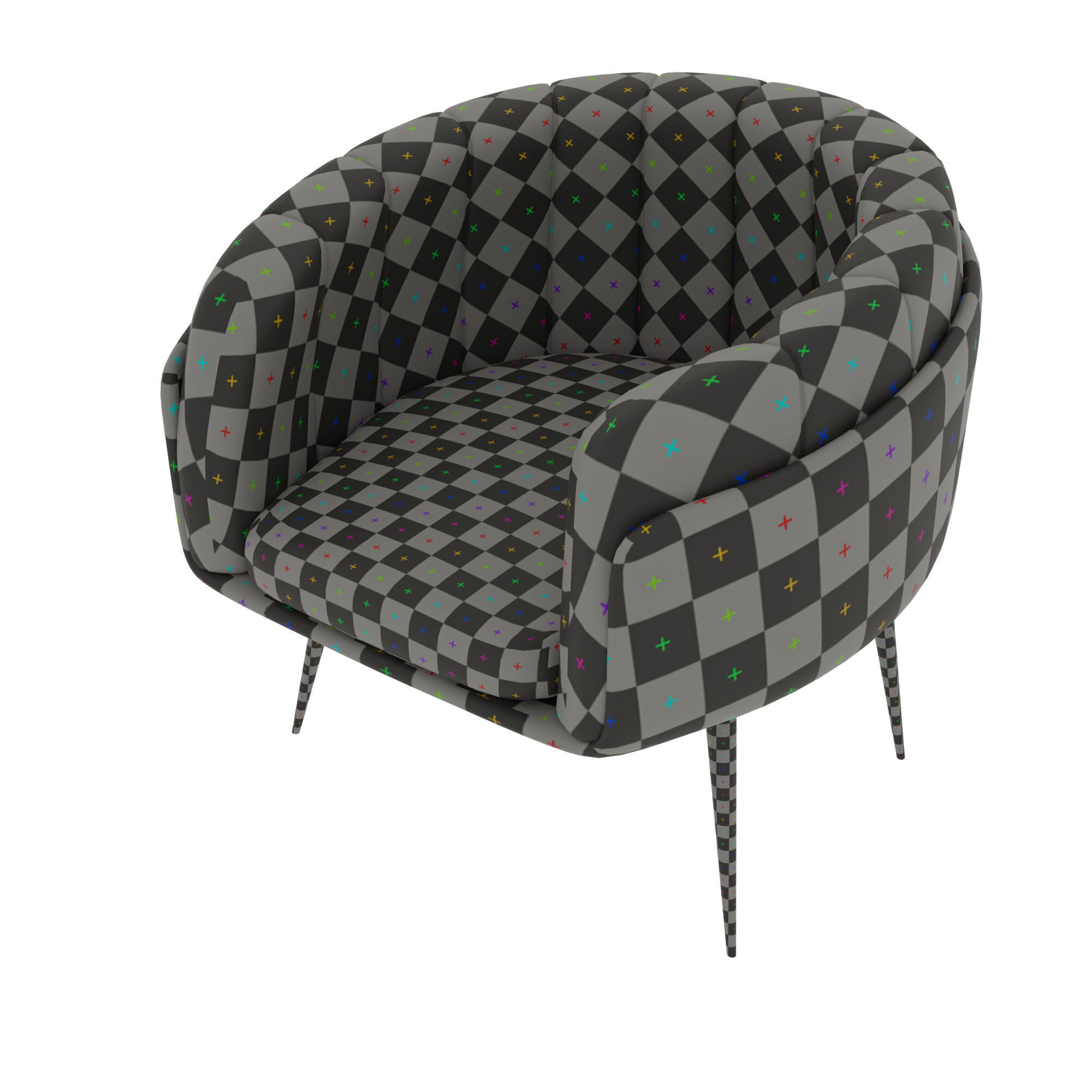 Decorative Sofa Chair for Interier Free low-poly 3D model_5