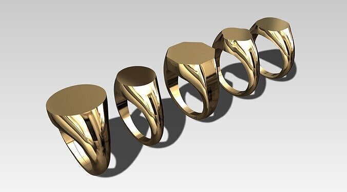 Signet rings 3D print model