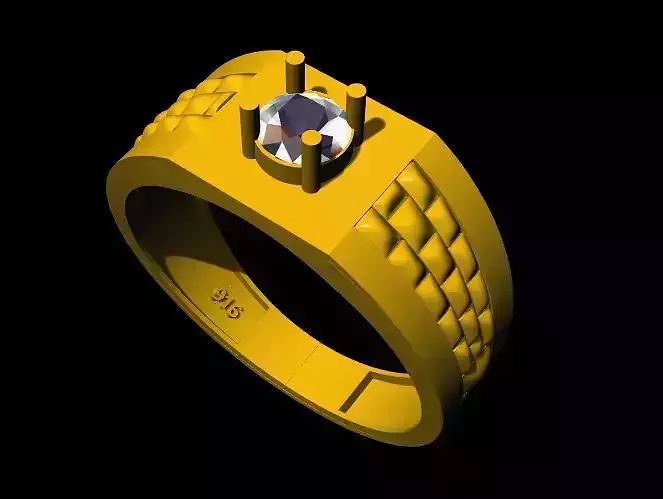 gents solitaire ring 3dm file