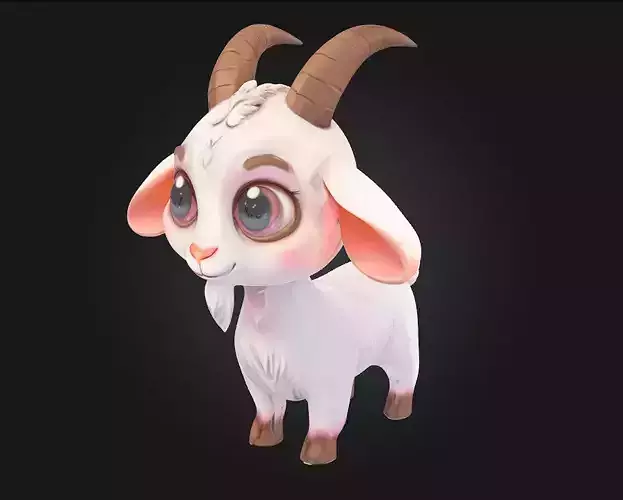 Cuddly Goat Pup  Adorable Mischief in a Fluffy Package