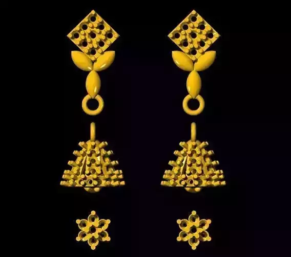 drop earrings 3dm file 3D print model
