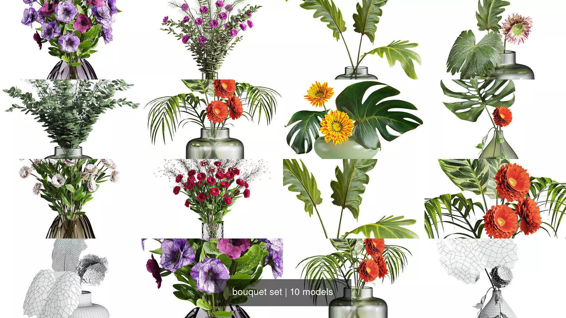 bouquet set 3D Model Collection_0