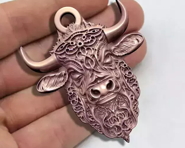 BUFFALO HEAD PENDANT 3D print model