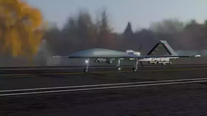 DRONE Bayraktar TB3 Low-poly 3D model