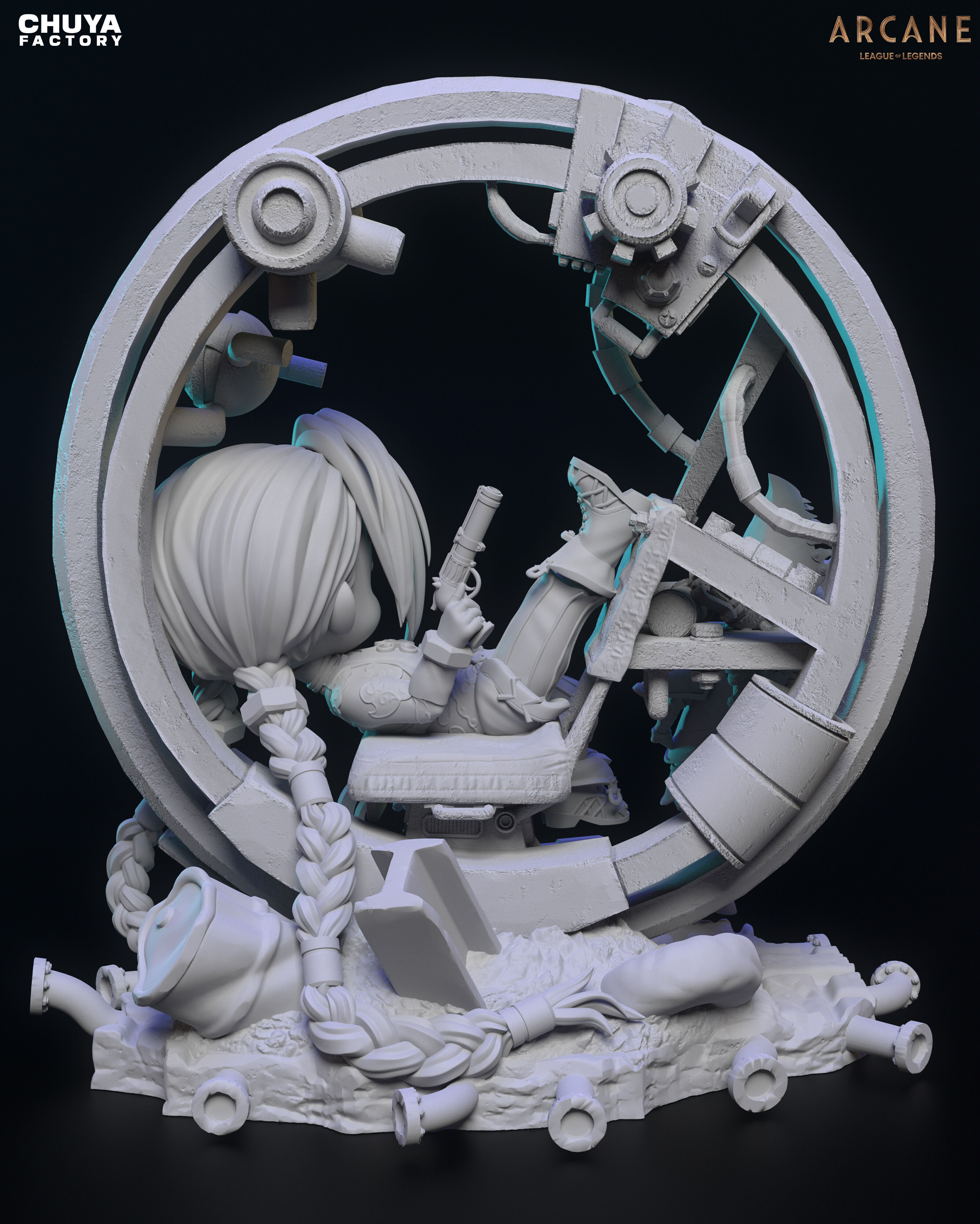 Jinx Chibi 3D print model_4