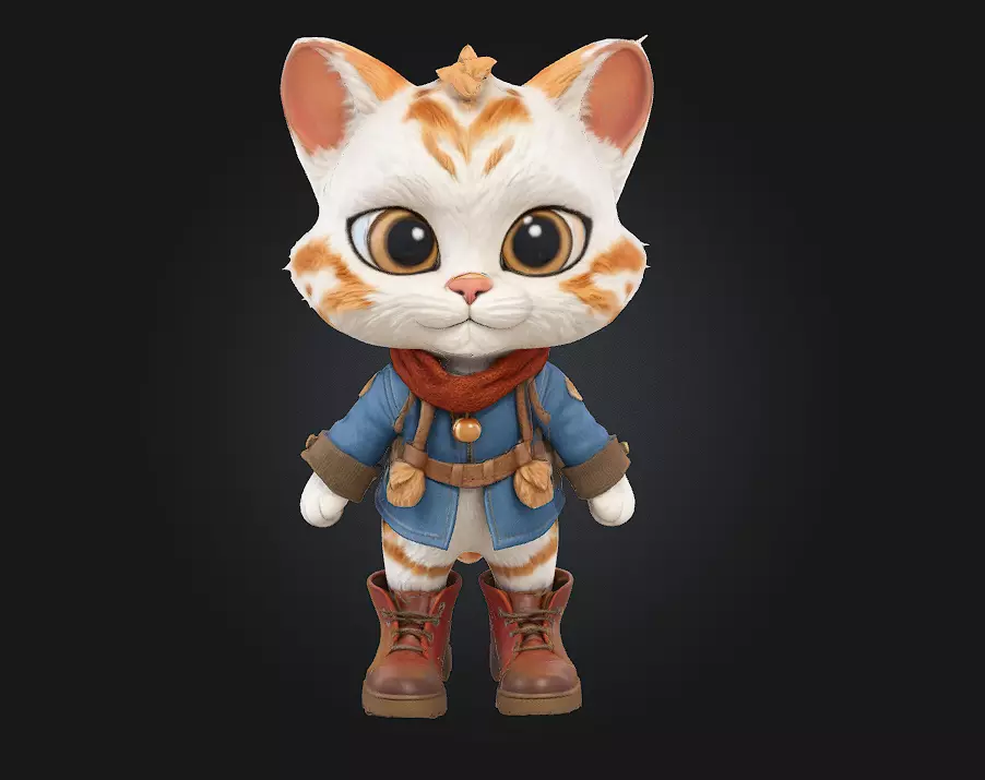 Adventure Cat in Boots  Whiskers Wits and a Whole Lot of Swagger 3D model_0