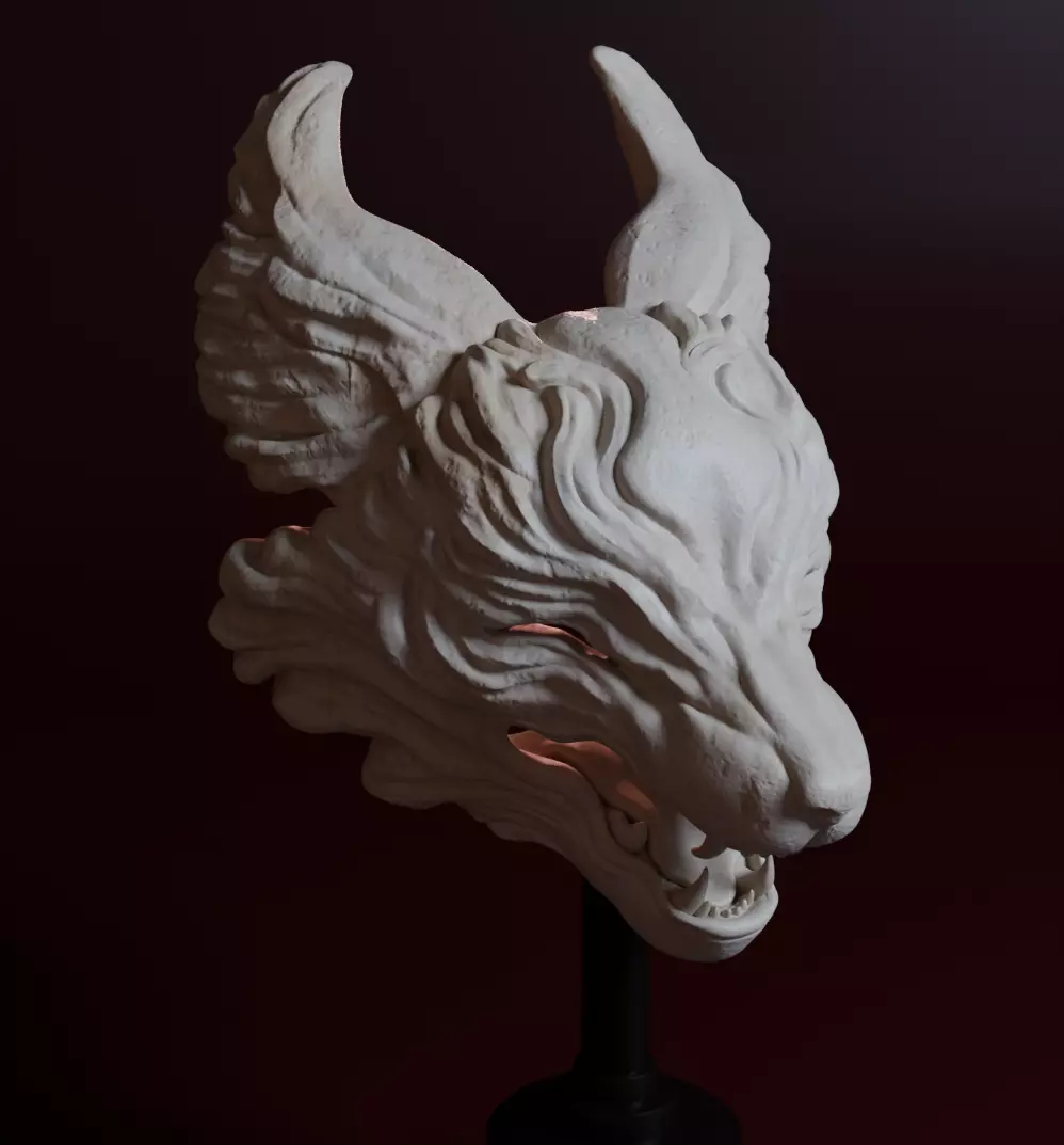 Mask fox Free low-poly 3D model