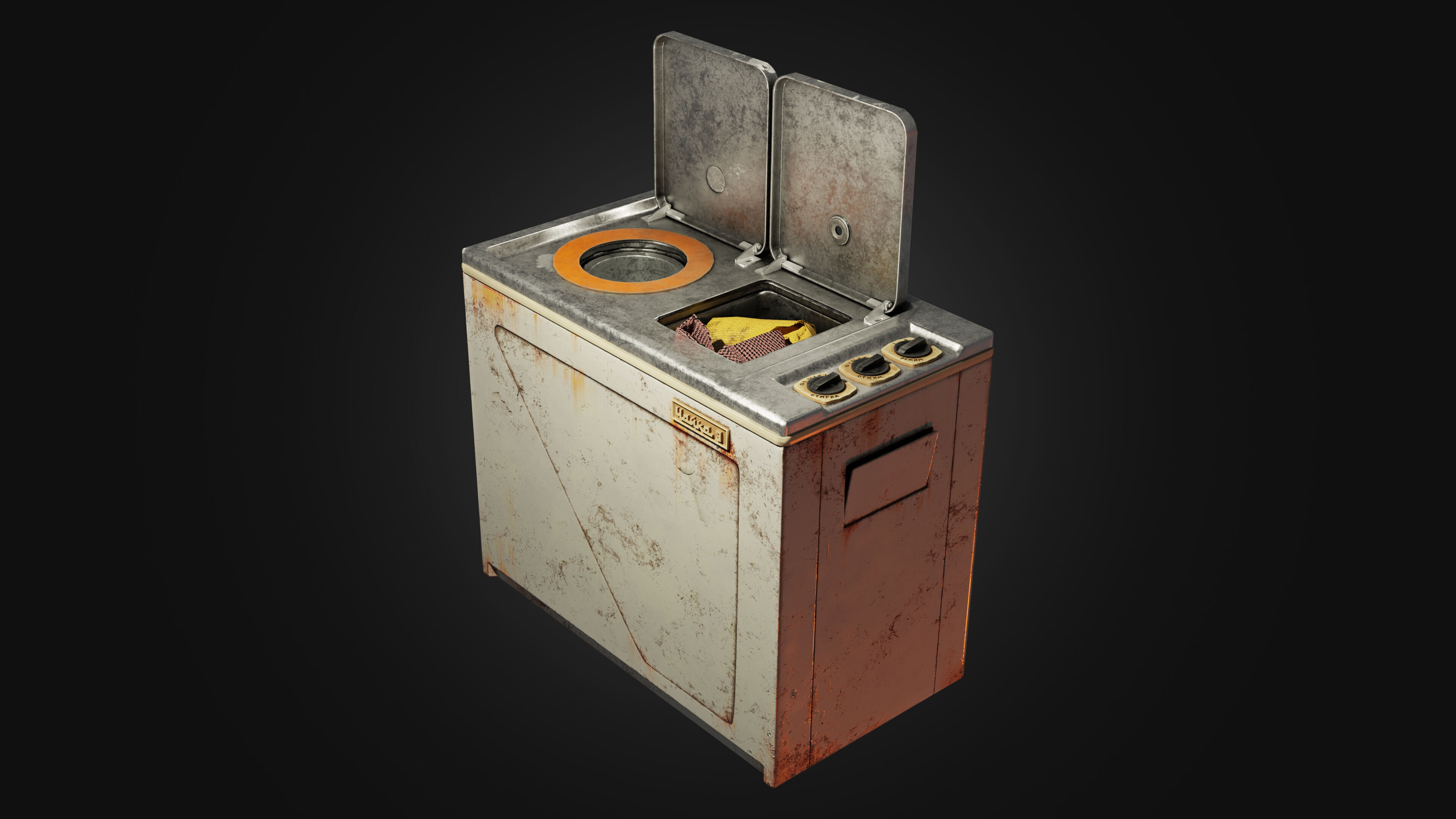 Wash Machine Low-poly 3D model_2