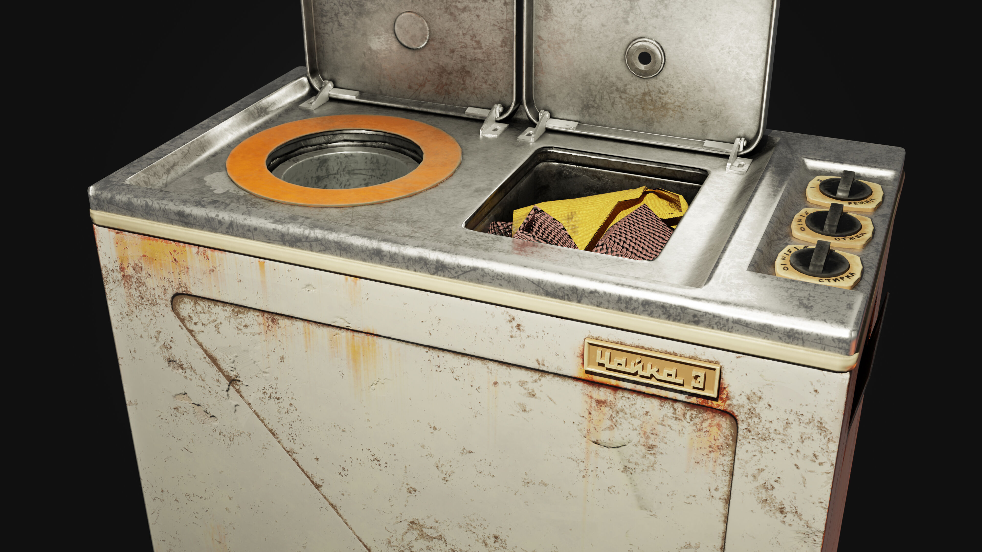 Wash Machine Low-poly 3D model_1