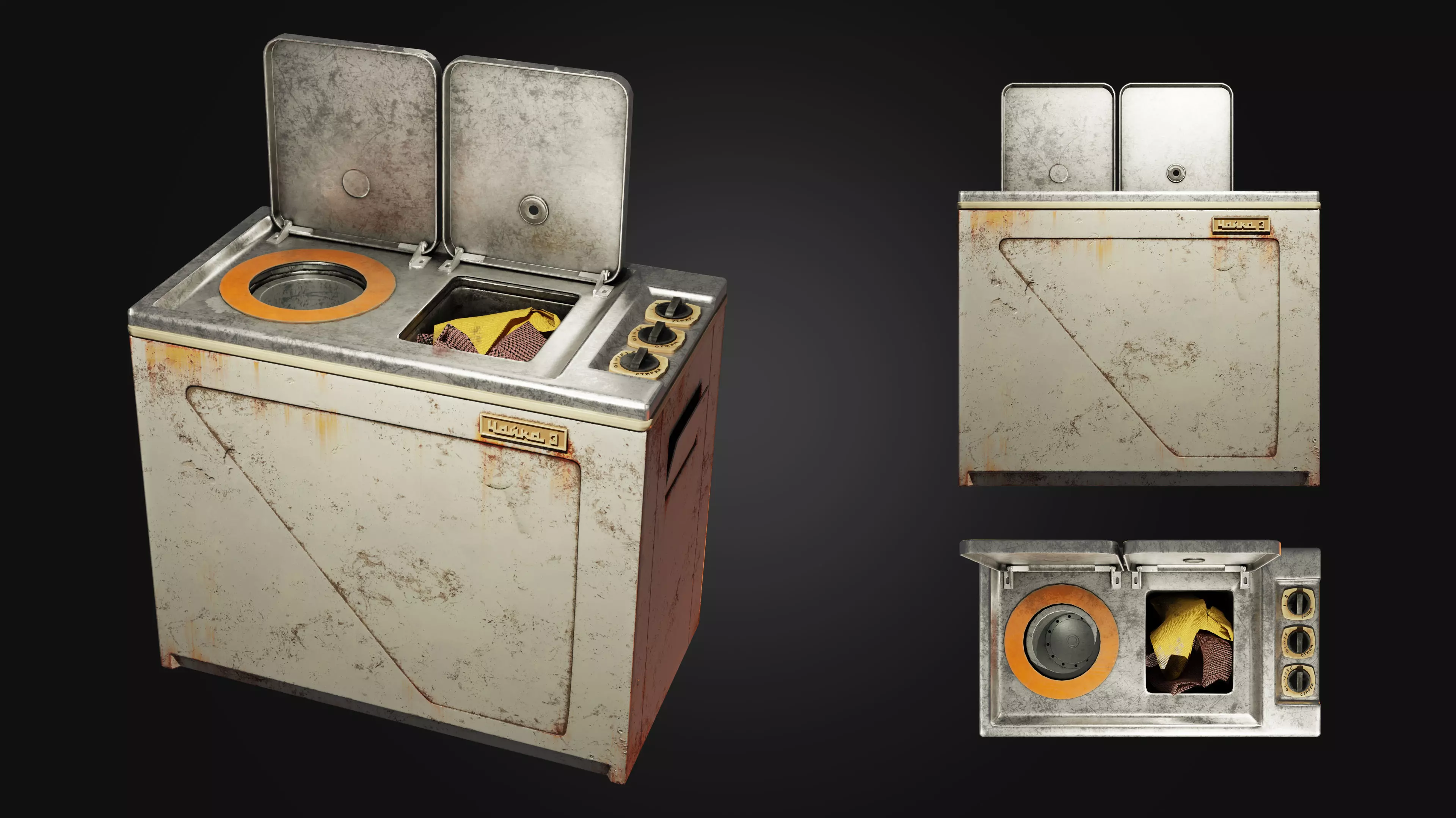 Wash Machine Low-poly 3D model_0