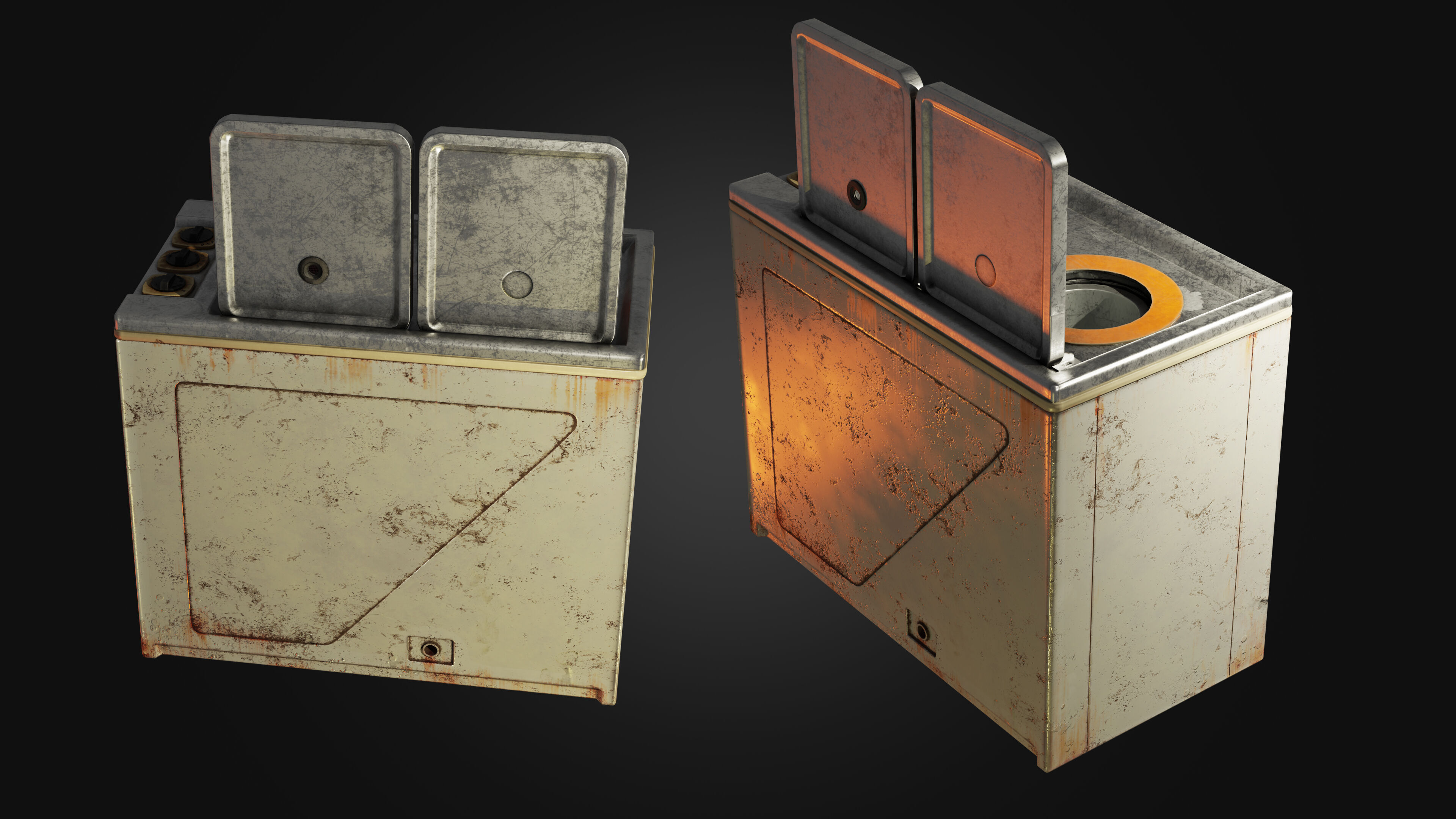 Wash Machine Low-poly 3D model_3