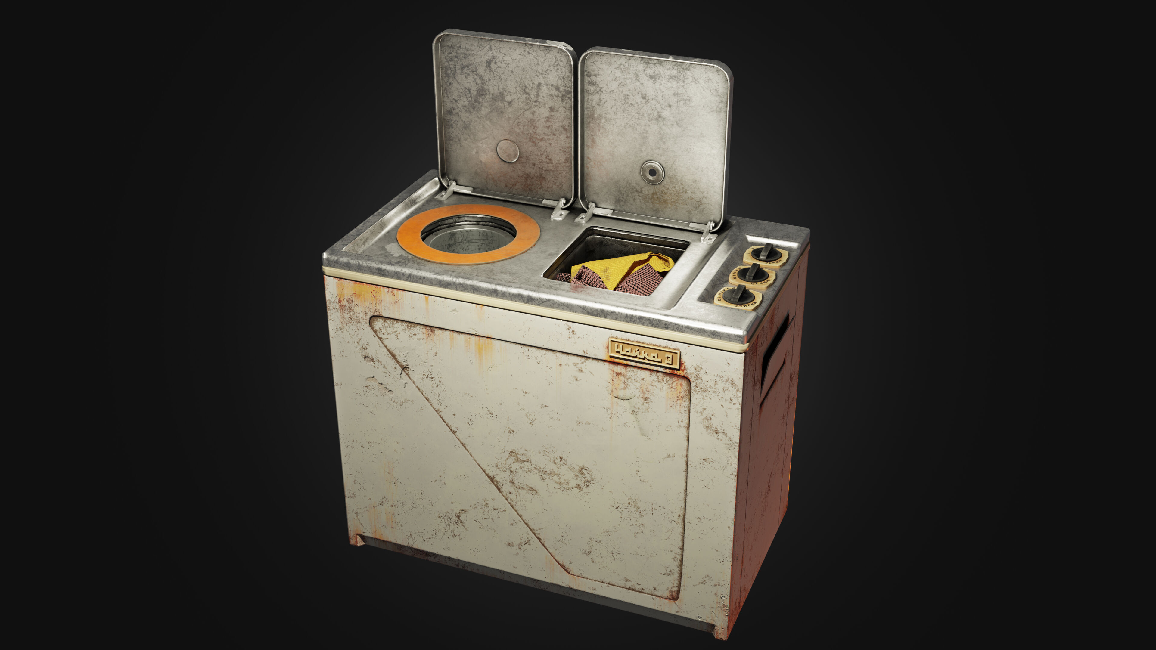 Wash Machine Low-poly 3D model_4