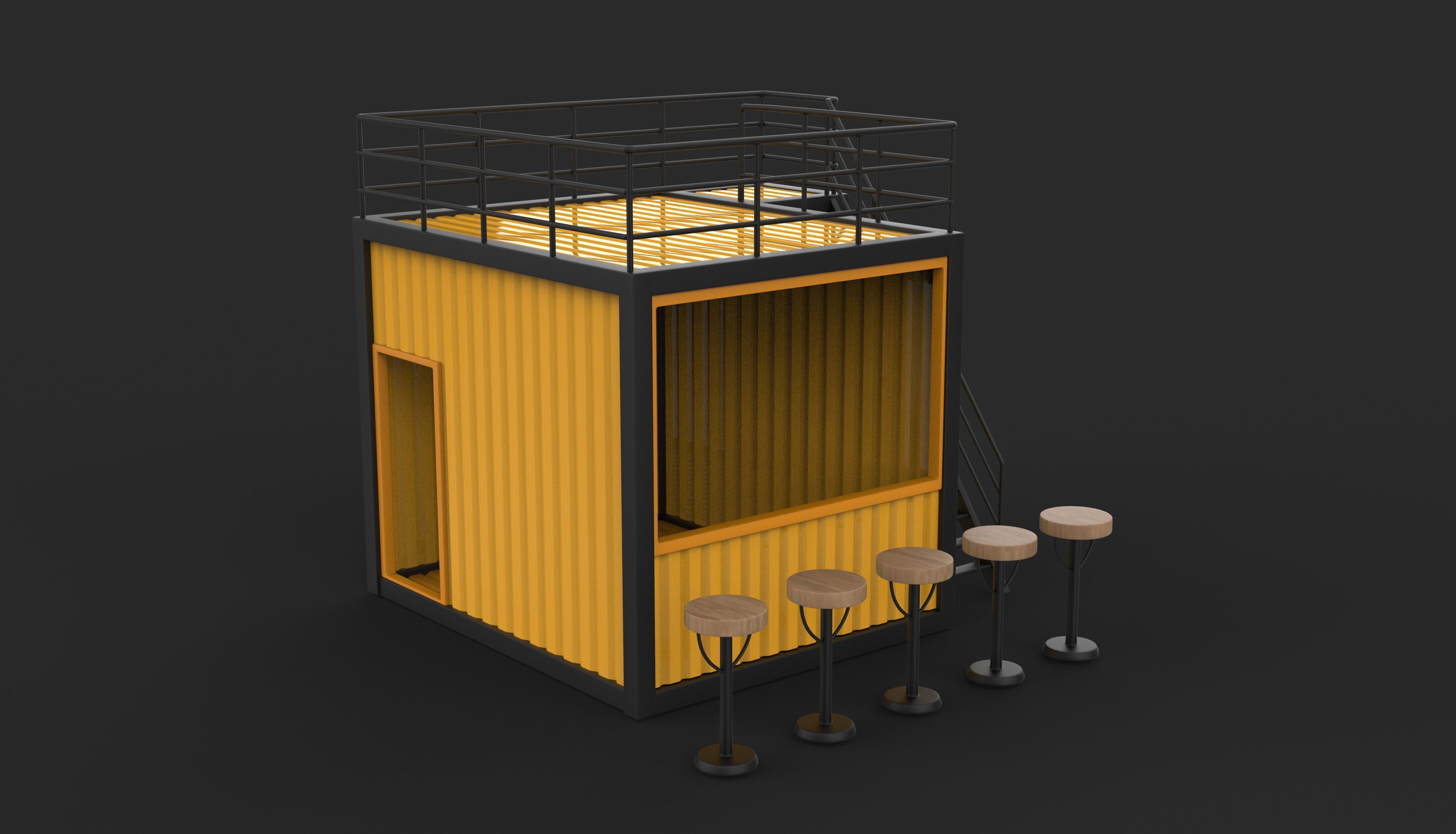 Container Kiosk 3D model_13
