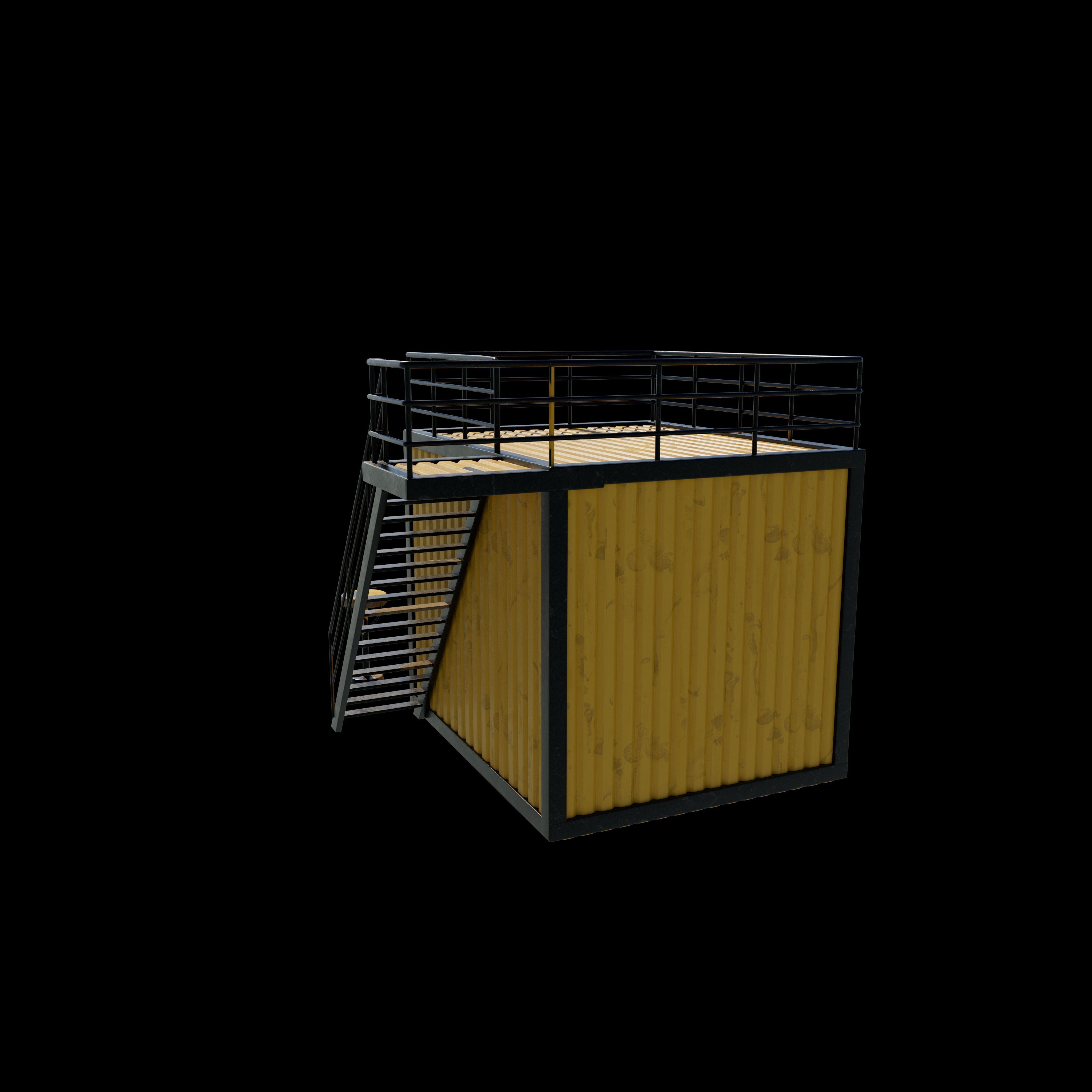 Container Kiosk 3D model_3