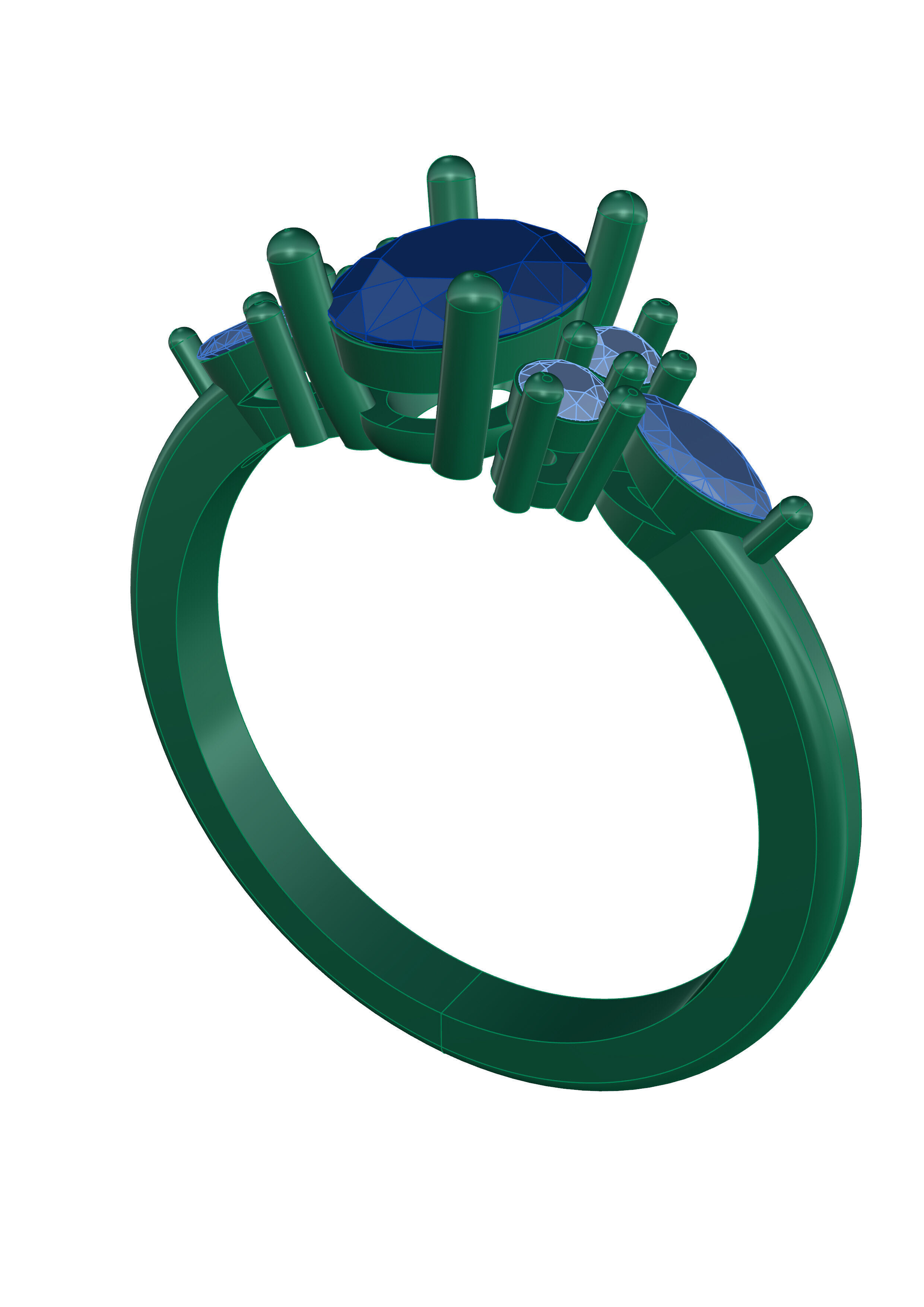 Oval engagement Ring 3D print model_6