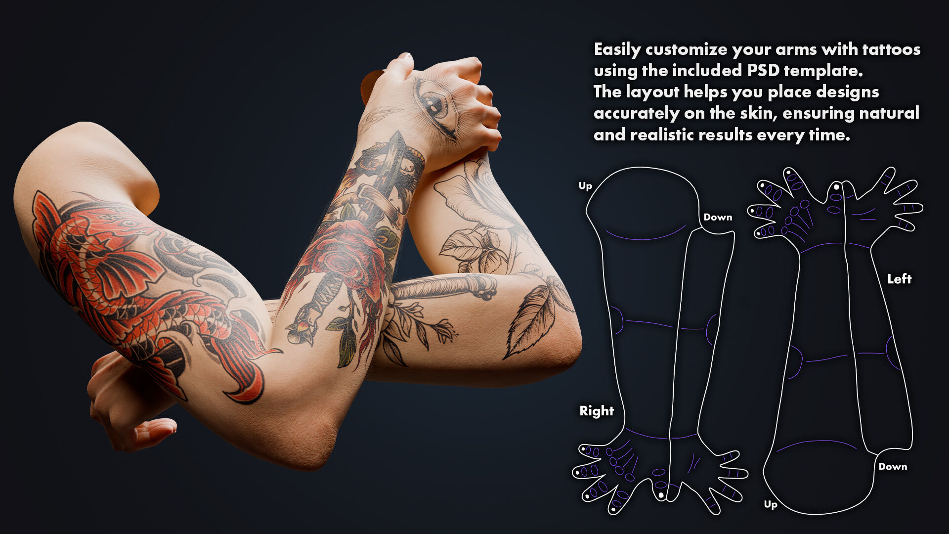 Realistic Neutral Arms - Customizable Edition 3D model_4