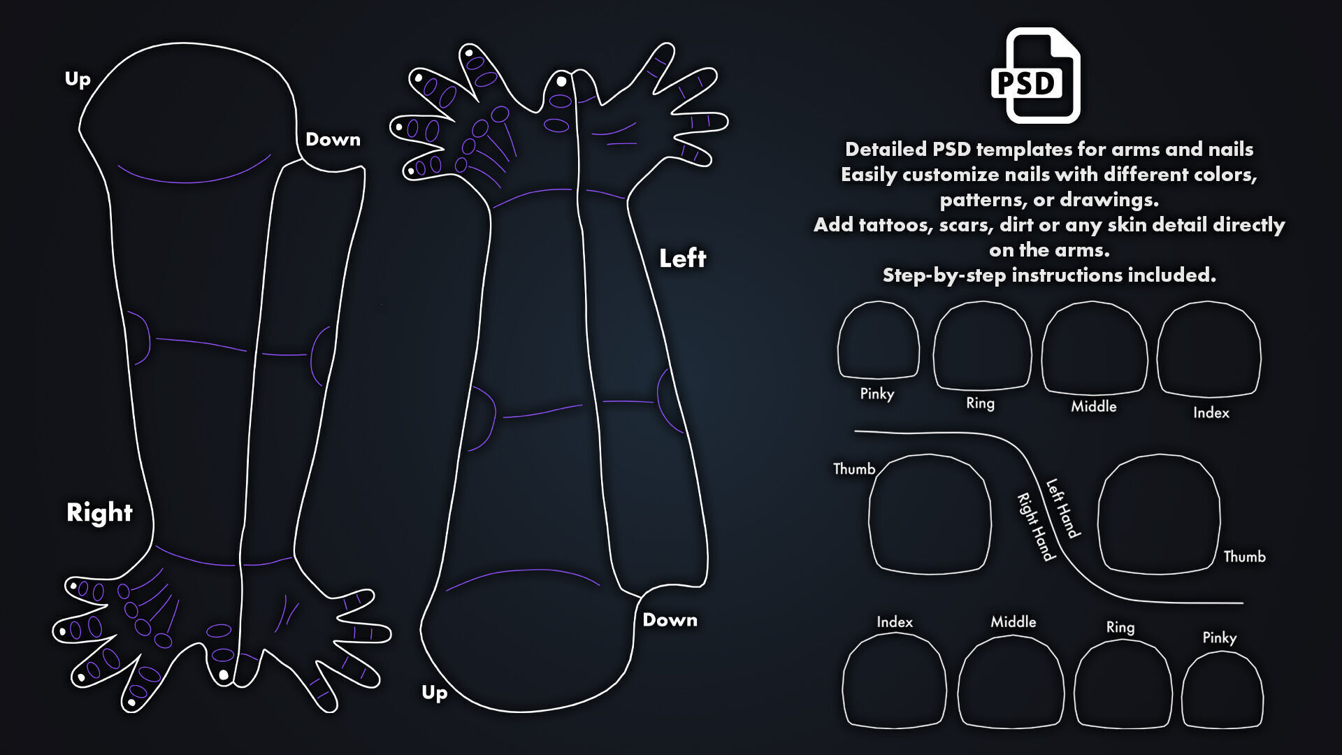 Realistic Neutral Arms - Customizable Edition 3D model_14