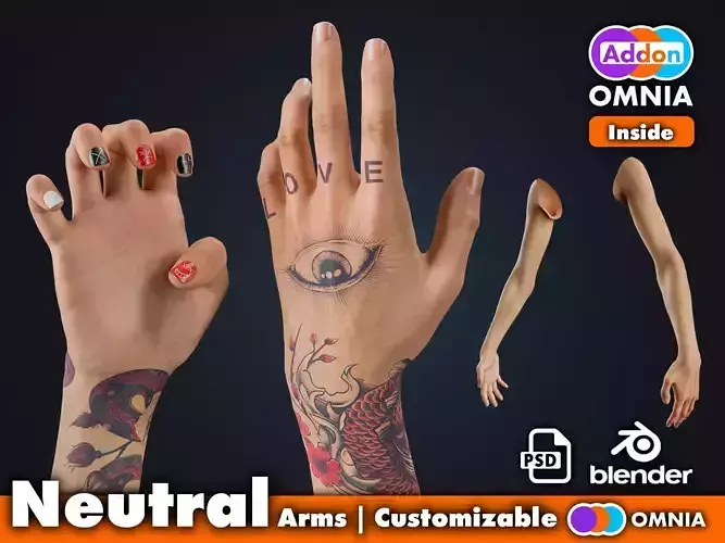 Realistic Neutral Arms - Customizable Edition