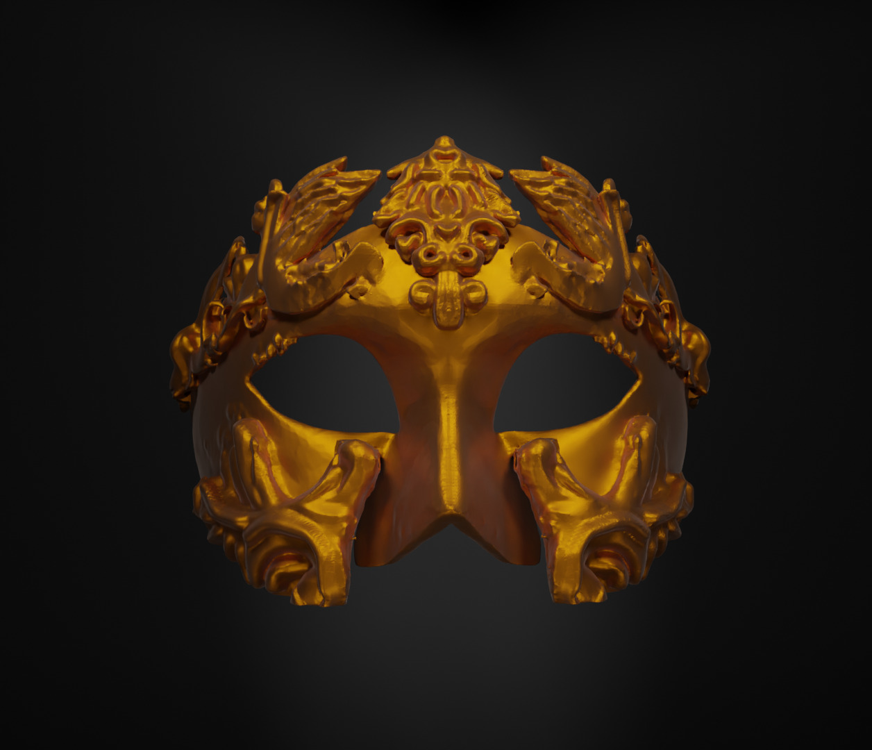 Rome Half Face Mask - Eternal City Medieval Embroidered Mask 3D print model_20