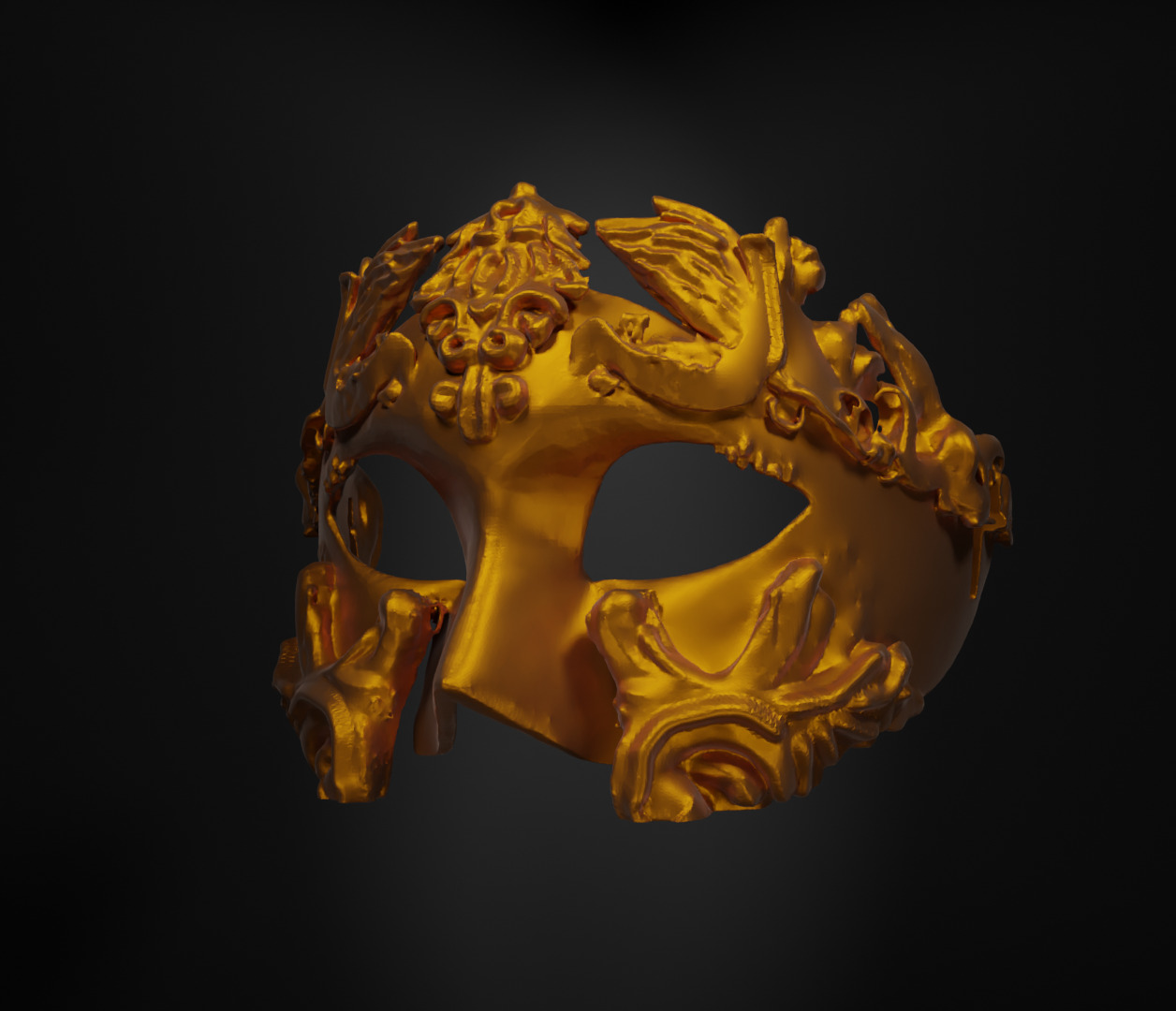 Rome Half Face Mask - Eternal City Medieval Embroidered Mask 3D print model_50