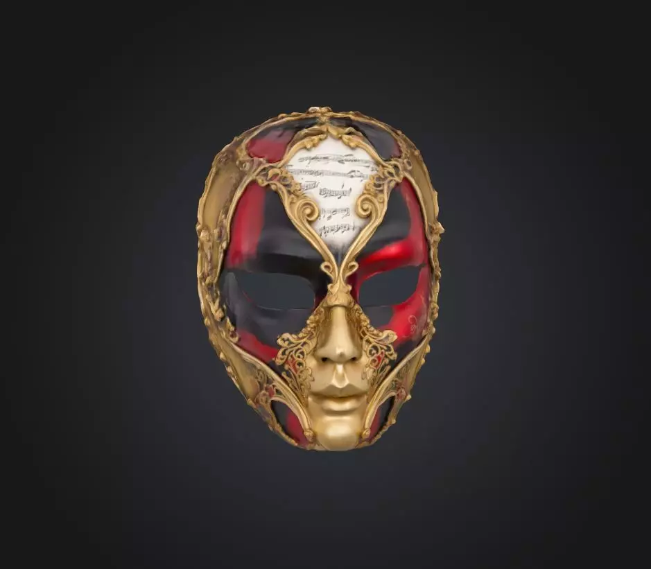 Full Face Prom Unisex Mask - Full Face Embroidered Mask 3D print model