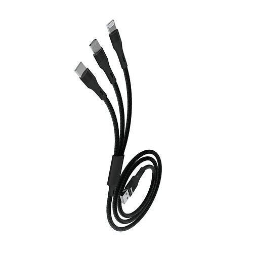 Black cable with three heads 3D model