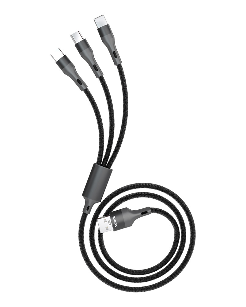 Black cable with three heads 3D model_6