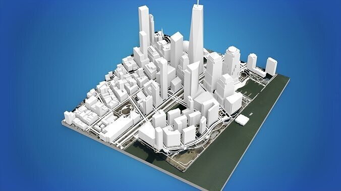 Cityscape New York West street 3D model 7