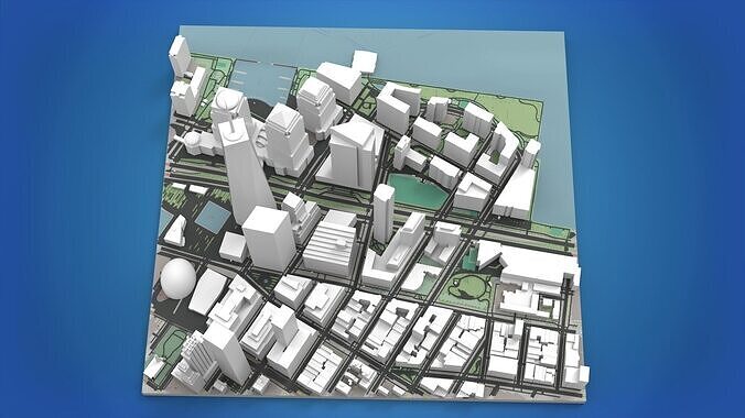 Cityscape New York West street 3D model 3
