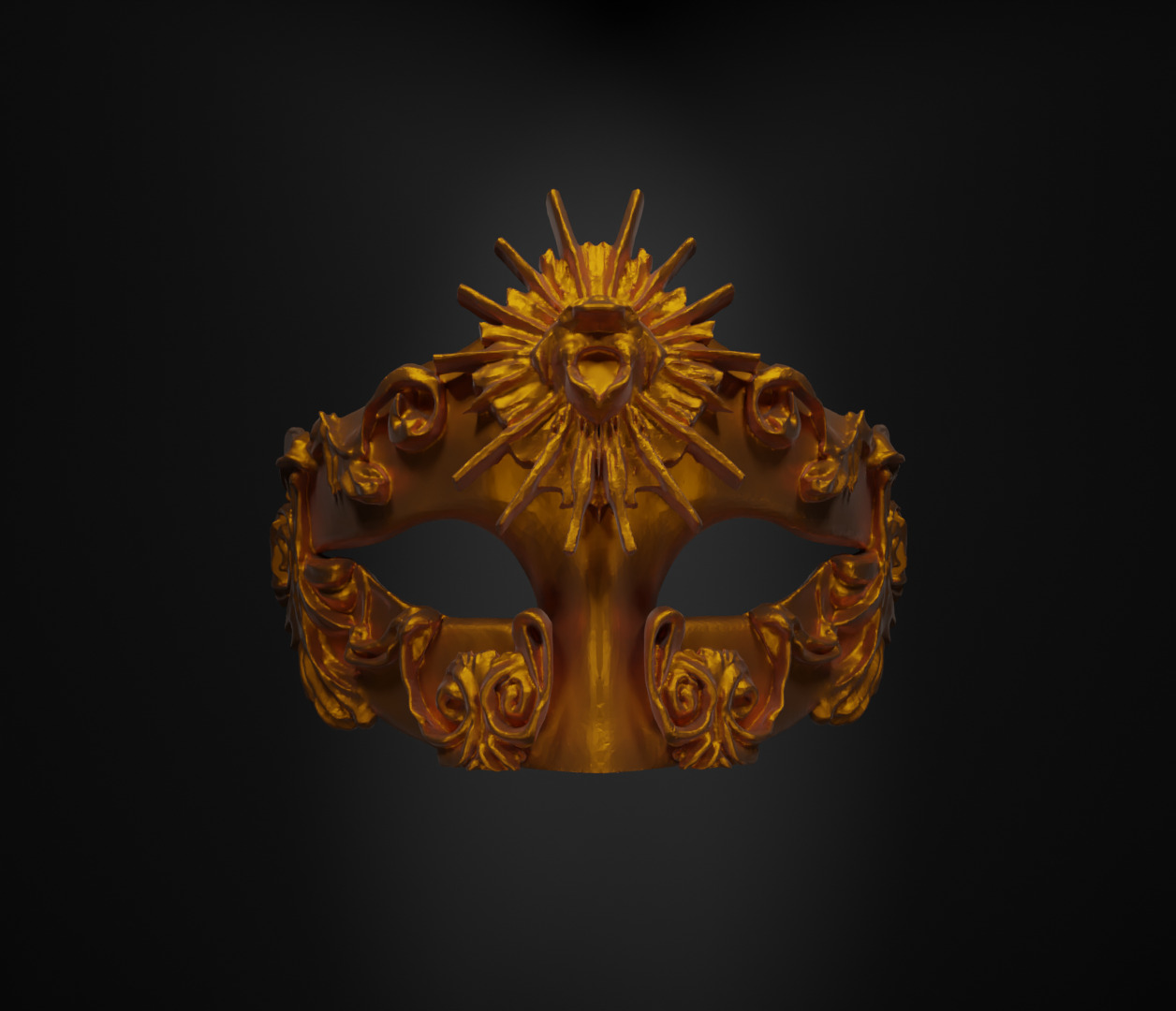 Half Masquerade Face Mask - Unisex Embroidered Mask 3D print model_33