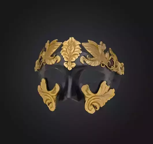 Rome Half Face Mask - Eternal City Medieval Embroidered Mas 3D print model