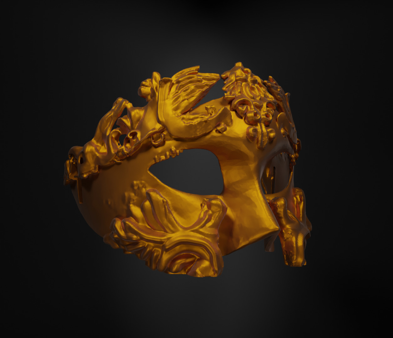 Rome Half Face Mask - Eternal City Medieval Embroidered Mas 3D print model_36